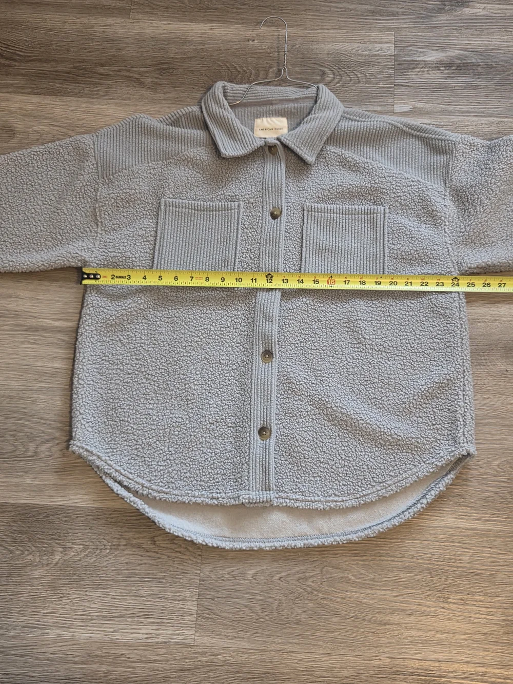 American Eagle Outfitters Light Gray Sherpa Shacket - Picture 5 of 7